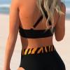 Rumeni bikini z visokim pasom z vdolbino na hrbtu Isa