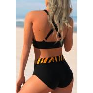Rumeni bikini z visokim pasom z vdolbino na hrbtu Isa