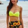 Rumeni seksi bikini Push Up z visokim pasom Christina
