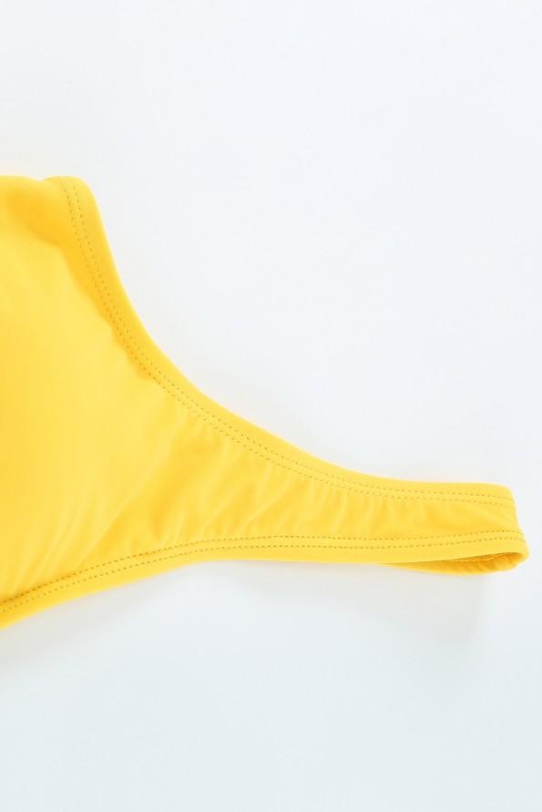 Seksi bikini komplet rumene navadne rebraste teksture