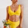 Seksi bikini komplet rumene navadne rebraste teksture