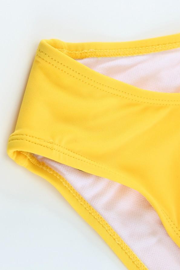 Seksi bikini komplet rumene navadne rebraste teksture