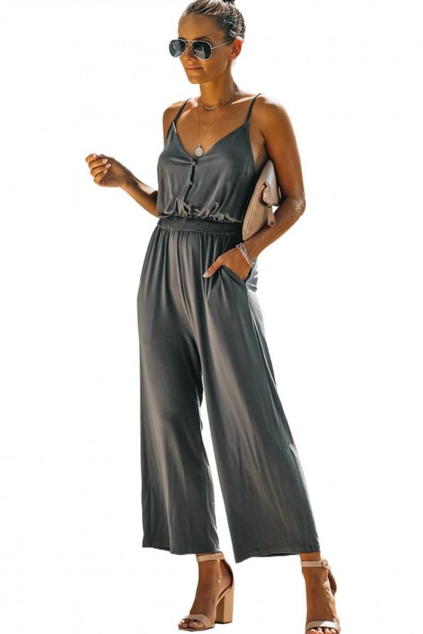Siv kombinezon z naramnicami Wanda