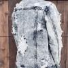Siva raztrgana denim jakna z gumbi Lotte