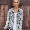 Siva raztrgana denim jakna z gumbi Lotte