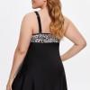 Tankini kopalke velike velikosti brez rokavov z izrezom Leoparda
