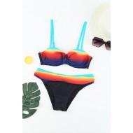 Večbarvni komplet bikini s podloženim push up Nikki