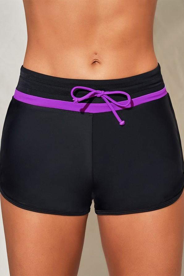 Vijolične črtaste plavalne kratke hlače z nizkim pasom Violet