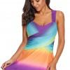 Vijolični tankini tye - dye s kratkimi hlačami Tania