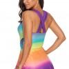 Vijolični tankini tye - dye s kratkimi hlačami Tania