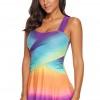 Vijolični tankini tye - dye s kratkimi hlačami Tania