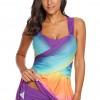 Vijolični tankini tye - dye s kratkimi hlačami Tania