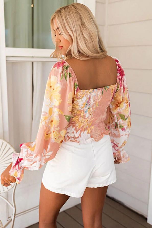 Zgornja meja z v-izrezom in rokavi Kiara