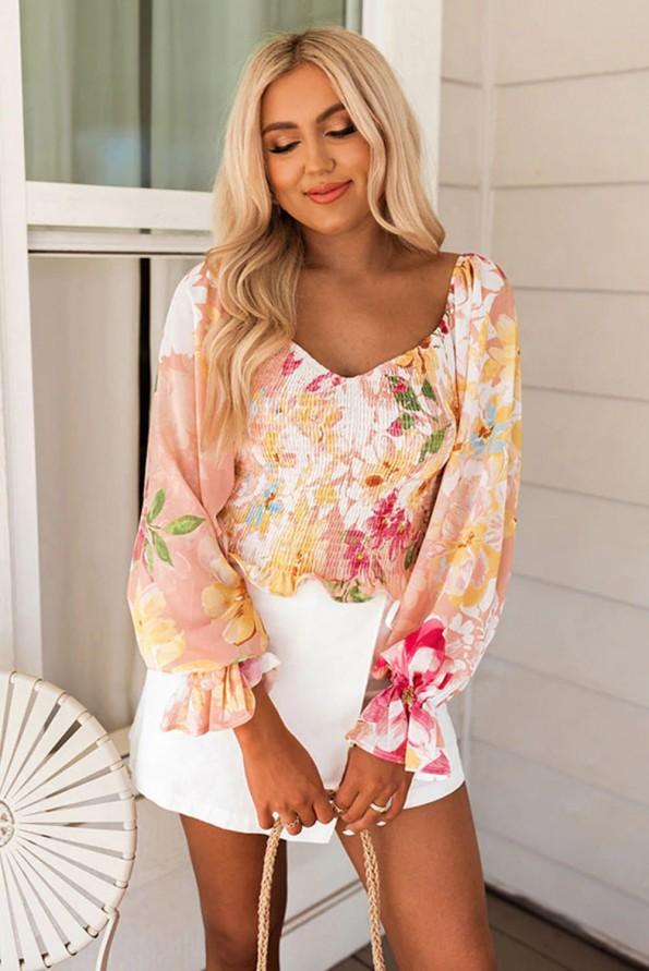 Zgornja meja z v-izrezom in rokavi Kiara