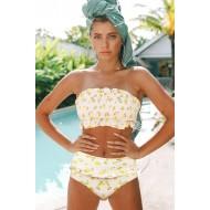 Bel bikini komplet Selene s potiskom sadja