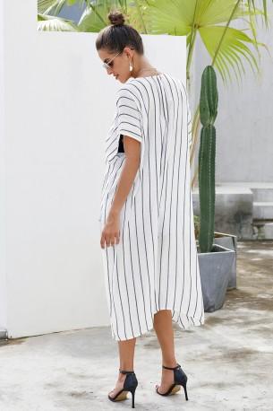 Bel kimono Jocelyn s črtami