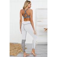 Bel komplet za jogo Sloane z leopardjim potiskom