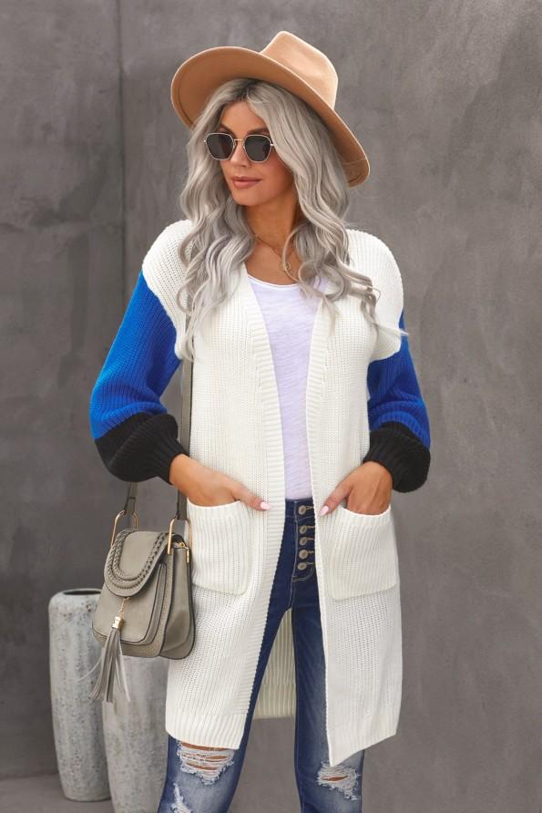 Bela bombažna jopica z žepkom Anna