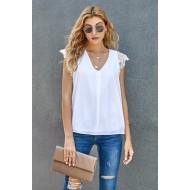 Bela čipkasta bluza Kora