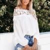Bela čipkasta bluza Victoria z odprtimi rameni