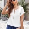 Bela elegantna bluza Jamie z zadrgo