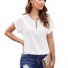 Bela elegantna bluza Jamie z zadrgo