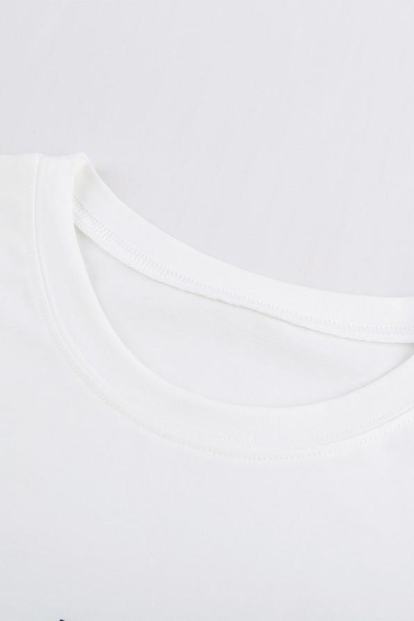 Bela kratka majica Marianna z napisom