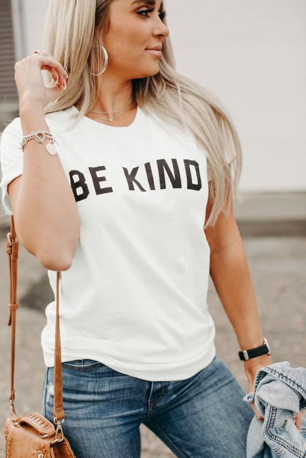 Bela kratka majica Marianna z napisom