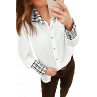 Bela srajca z karirastimi zavihki Sandra