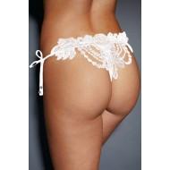 Bele čipkaste hlačke na vezalke