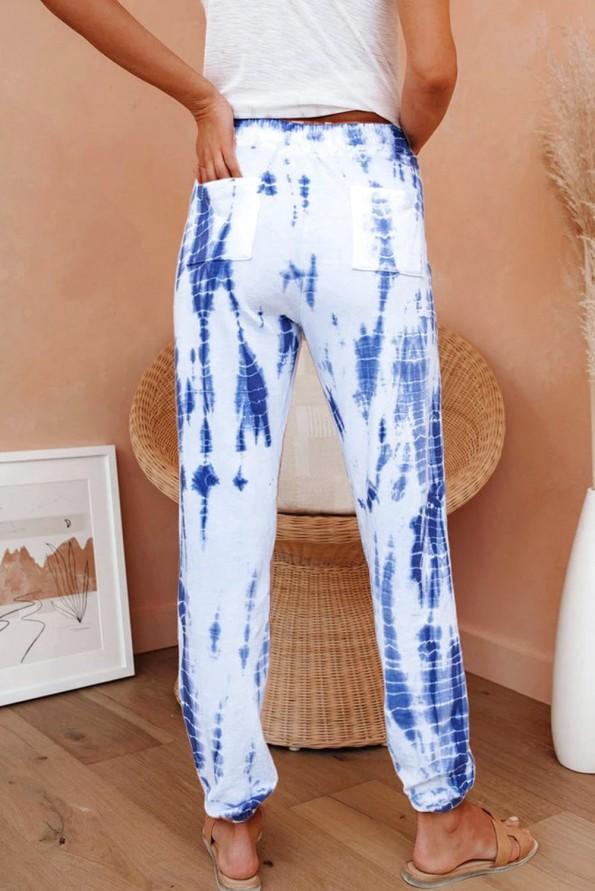 Bele jogger hlače Laila z žepi