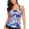 Belo moder cvetlični tankini top Frances