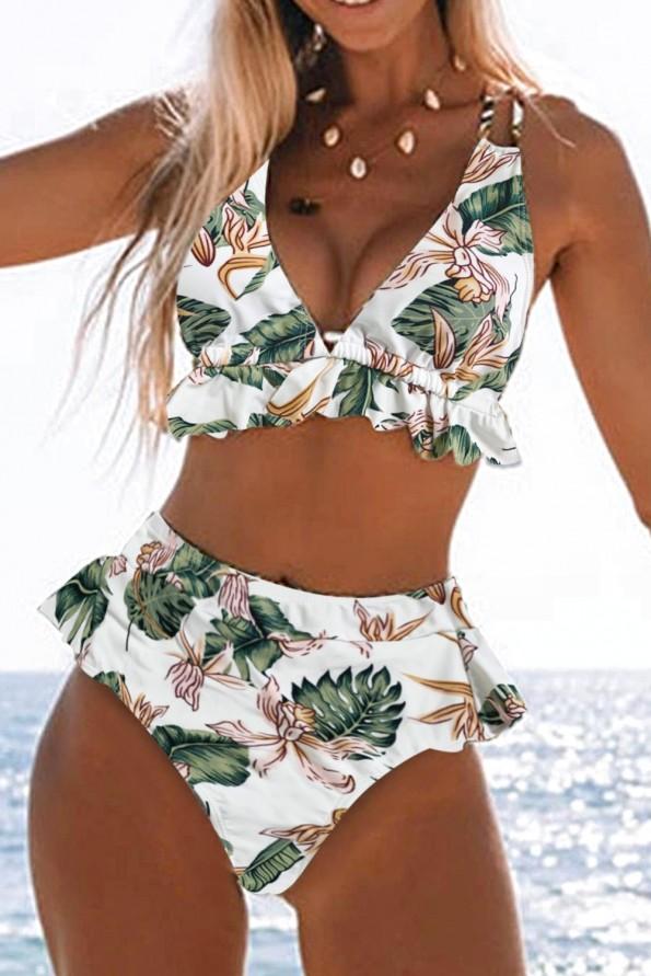 Bikini komplet Mylah s potiskom rastlinja