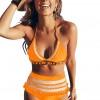 Bikini Serena z visokim pasom in pom pom okraski