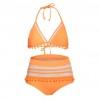 Bikini Serena z visokim pasom in pom pom okraski