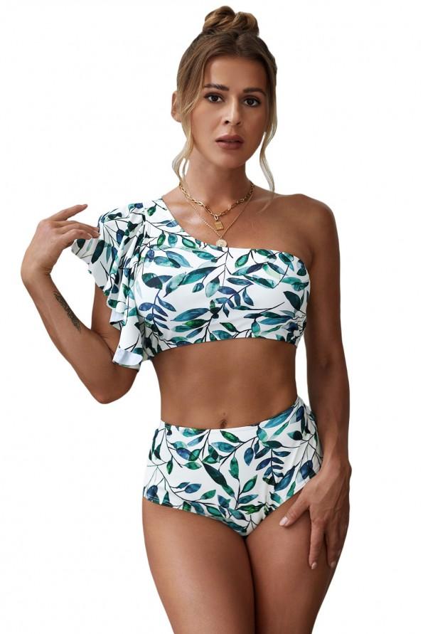 Bikini Terry s potiskom lista in volančki
