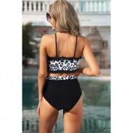 Bikini z visokim pasom v črni barvi leopard Alexandra