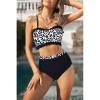 Bikini z visokim pasom v črni barvi leopard Alexandra