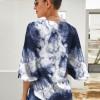 Bluza Kamila s črnimi tie dye vzorci in vozlom
