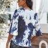 Bluza Kamila s črnimi tie dye vzorci in vozlom