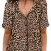 Bluza na gumbe Makayla z leopardjim potiskom