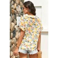 Bluza Sage z rumenim potiskom
