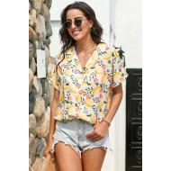 Bluza Sage z rumenim potiskom