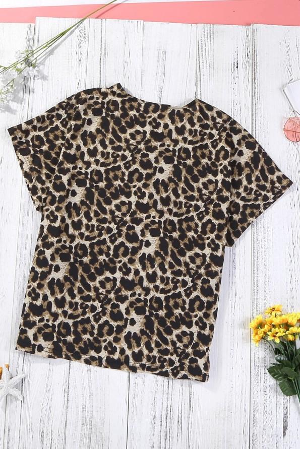 Bluza Sawyer z leopardjim potiskom in vozlom