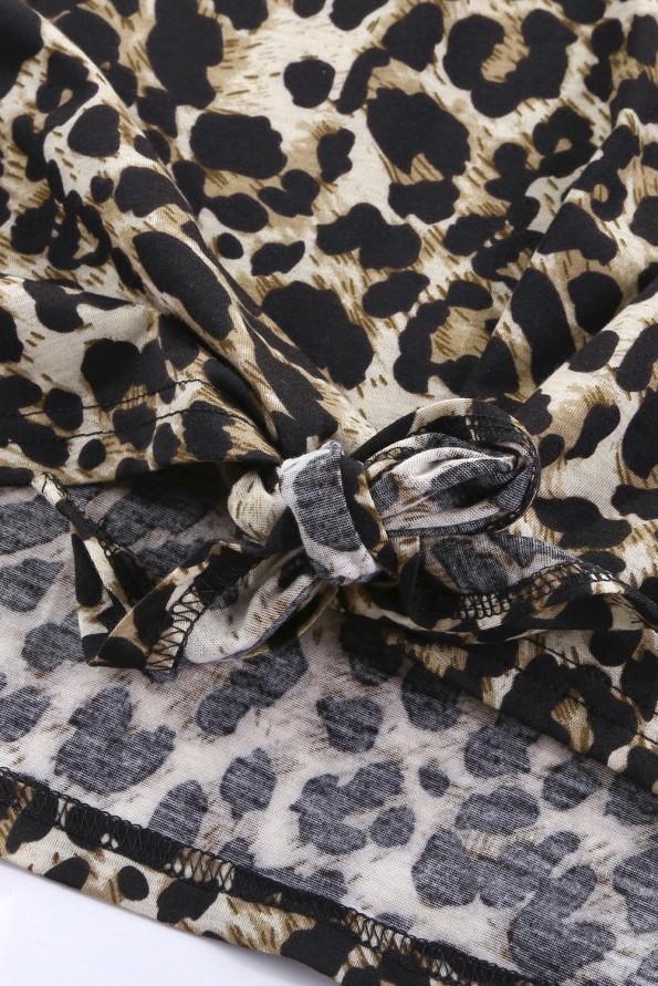 Bluza Sawyer z leopardjim potiskom in vozlom