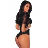 Bodysuit Jessica s kratkimi rokavi in zaprtim vratom