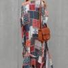 Bohemski kimono Catalina z geometrijskimi vzorci