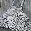 Črn bikini Niki z leopardjim motivom