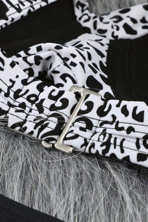 Črn bikini Niki z leopardjim motivom