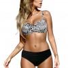 Črn bikini Niki z leopardjim motivom